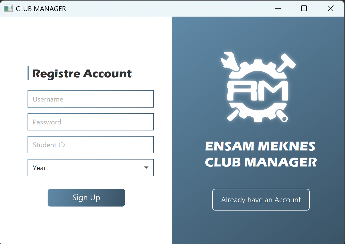 ENSAM meknes Clubs Manager Desktop App
